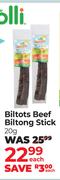 Olli Biltots Beef Biltong Stick-20g Each