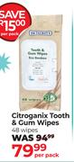 Citroganix Tooth & Gum Wipes-48 Wipes Per Pack