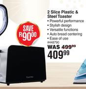Elektra 2 Slices Plastic & Steel Toaster