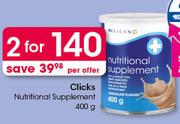 Clicks Nutritional Supplement-2X400g