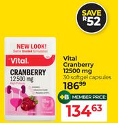 Vital Cranberry 12500mg 30 Softgel Capsules