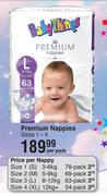 Baby Things Premium Nappies Sizes 1-4-Per Pack