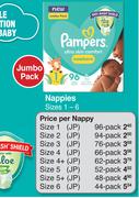 Pampers Nappies Sizes 1-6-Per Pack