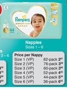 Pampers Nappies Sizes 1-6-Per Pack