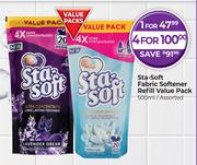 Sta Soft Fabric Softener Refill Value Pack Assorted-500ml