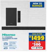 Hisense 2.1 Channel Soundbar HS1800