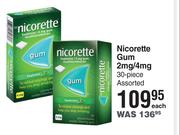 Nicorette Gum 2mg/4mg 30 Piece Assorted-Each