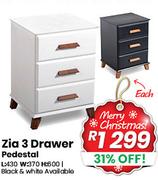 Zia 3 Drawer Pedestal-Each