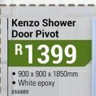 Kenzo Shower Door Pivot 900x900x1850mm In White Epoxy
