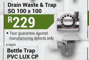 Drain Waste & Trap SQ 100x100