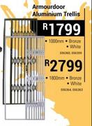 Armoudoor Aluminium Trellis 1800mm In Bronze White