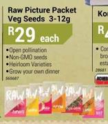 Raw Picture Packet Veg Seeds-3-12Kg Each 