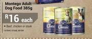 Montego Classic Adult Dog Food-385g Each