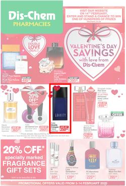 Dis-Chem : Valentine's Day Savings (3 Feb - 14 Feb 2020), page 1