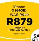 Apple iPhone X 64GB LTE-On MTN Made For Me S