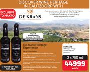 De Krans 1990 Cape Vintage 2 Bottle Gift Box-2 x 750ml Each 