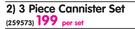 Home 3 Piece Cannister Set-Per Set