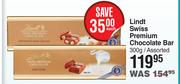 Lindt Swiss Premium Chocolate Bar Assorted-300g Each