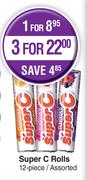 Super C Rolls Assorted-For 3 x 12 Piece Pack
