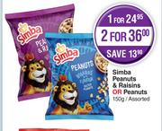 Simba Peanuts & Raisins Or Peanuts Assorted-For 2 x 150g