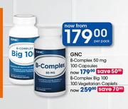 GNC B-Complex Big 100 Vegetarian Caplets-100's Per Pack