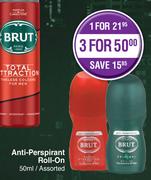 Brut Anti-Perspirant Roll-On Assorted-For 1 x 50ml