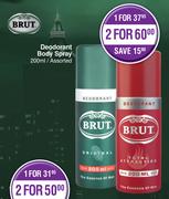 Brut Deodorant Body Spray Assorted-For 1 x 200ml