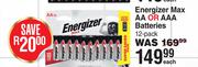 Energizer Max AA Or AAA Batteries-12 Pack Each