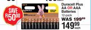 Duracell Plus AA Or AAA Batteries-12 Pack Each