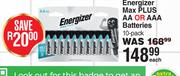 Energizer Max AA Or Plus AA Or AAA Batteries-10Pack Each