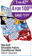 Sta-Soft Dilutable Fabric Conditioner Refill Assorted-For 4 x 500ml