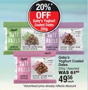 Gaby's Yoghurt Coated Dates Assorted-250g Each