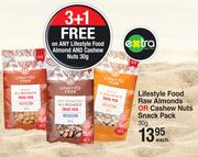 Lifestyle Food Raw Almonds Or Cashew Nuts Snack Pack-30g Each