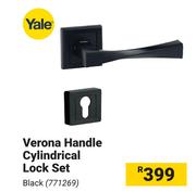 Yale Verona Handle Cylinderical Lock Set Black 771269
