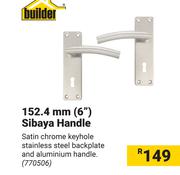 Builders 152.4mm(6") Sibaya Handle 770506
