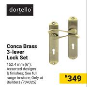 Dortello Conca Brass 3-Lever Lock Set 734325