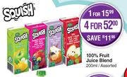 Squish 100% Fruit Juice Blend Assorted-200ml