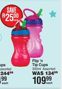 Nuby Flip n Top Cups Assorted-300ml Each