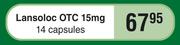 Lansoloc OTC 15mg 14 Capsules