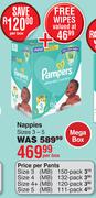 Pampers Nappies Sizes 3-5-Per Box