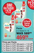 Pampers Pants 2 x Sizes 3-6-Per 2 Pack
