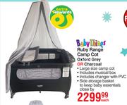 Baby Things Ruby Range Camp Cot Oxford Grey Or Charcoal-Each