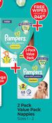 Pampers 2 Pack Value Pack Nappies (Sizes 1-2)-Per Pack