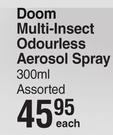Doom Multi Insect Odourless Aerosol Spray-300ml Each