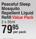 Peaceful Sleep Mosquito Repellent Liquid Refill Value Pack-2 x 35ml Per Pack