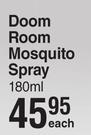 Doom Room Mosquito Spray-180ml Each