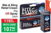 Bite & Sting Relief Cream 25g Or Spray 25ml-Each