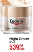 Eucerin Hyaluron Filler + Elasticity Night Cream-50ml Each