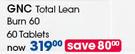 GNC Total Lean Burn 60 Tablets-60's Per Pack