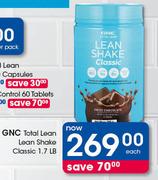 GNC Total Lean Shake Classic 1.7 LB-Each